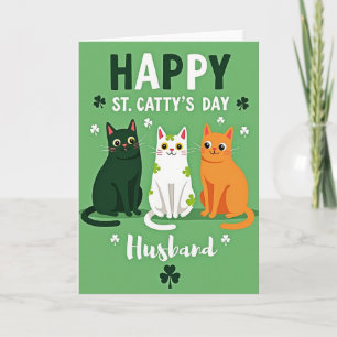 Shamrock Cats Husband Card