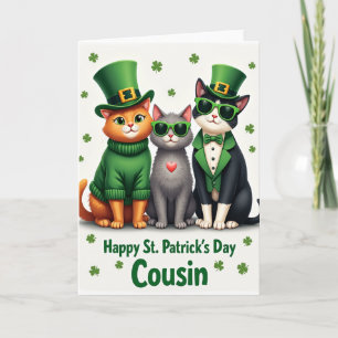 Shamrock Cats St Patricks Card