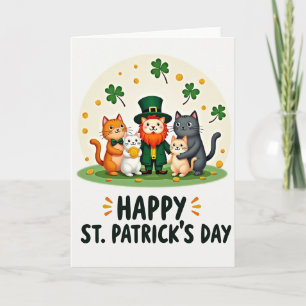 Shamrock Cats St Patricks Day Card