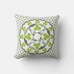 Shamrock Celtic Inspired Pattern St. Patrick’s Day Throw Pillow