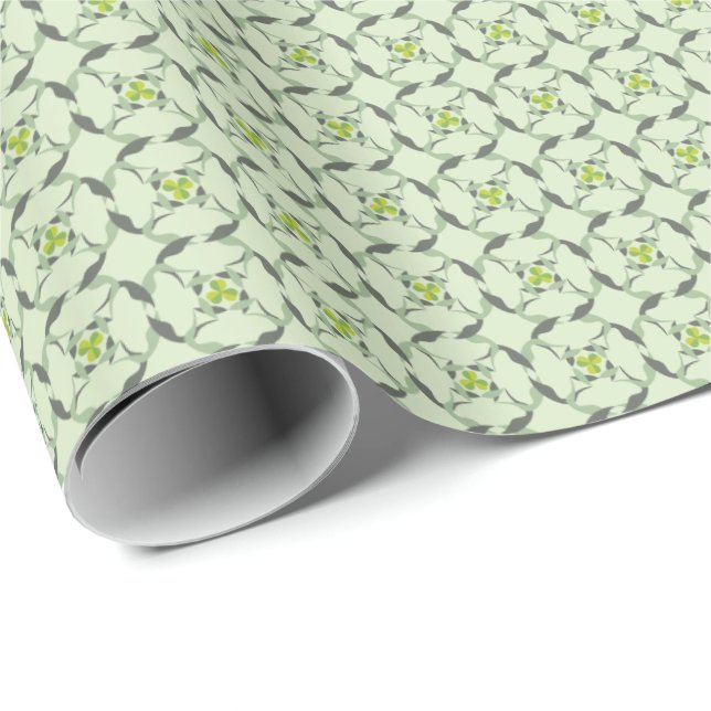 Shamrock Celtic Inspired Pattern St. Patrick’s Day Wrapping Paper (Roll Corner)