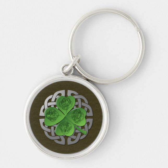 Shamrock – Celtic Knot – 4 Evangelists Keychain (Front)