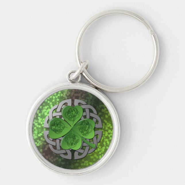 Shamrock – Celtic Knot – 4 Evangelists Keychain (Front)
