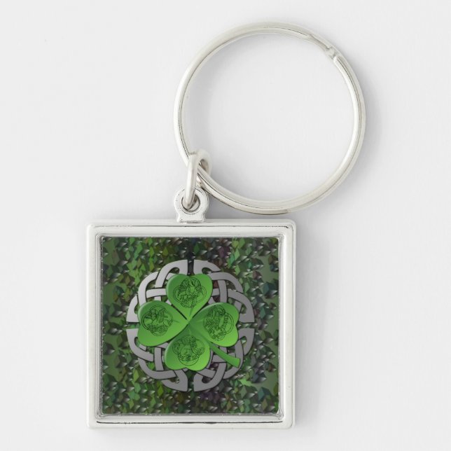Shamrock – Celtic Knot – 4 Evangelists Keychain (Front)