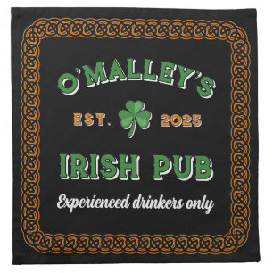 Shamrock Celtic Knot Border Irish Pub Cloth Napkin
