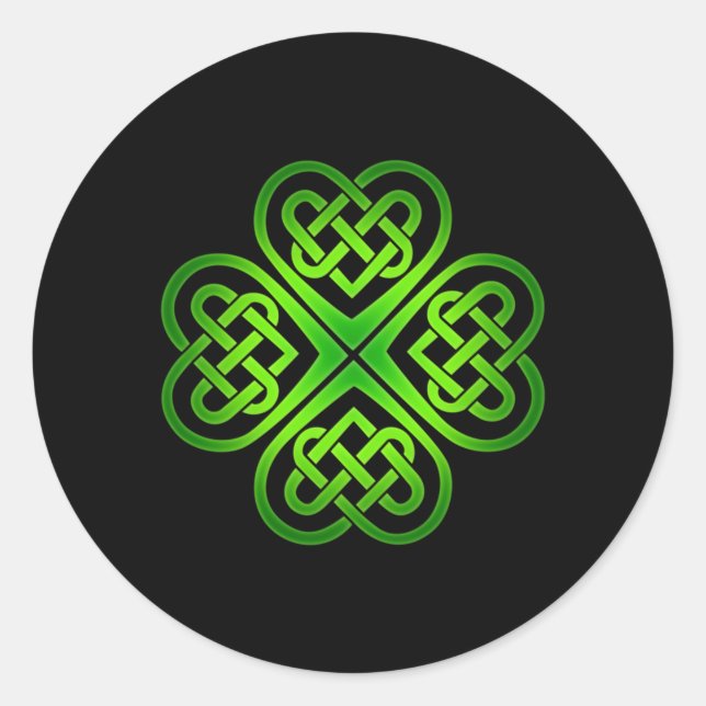 Shamrock Celtic Knot Irish C St Patricks Day Celts Classic Round Sticker (Front)