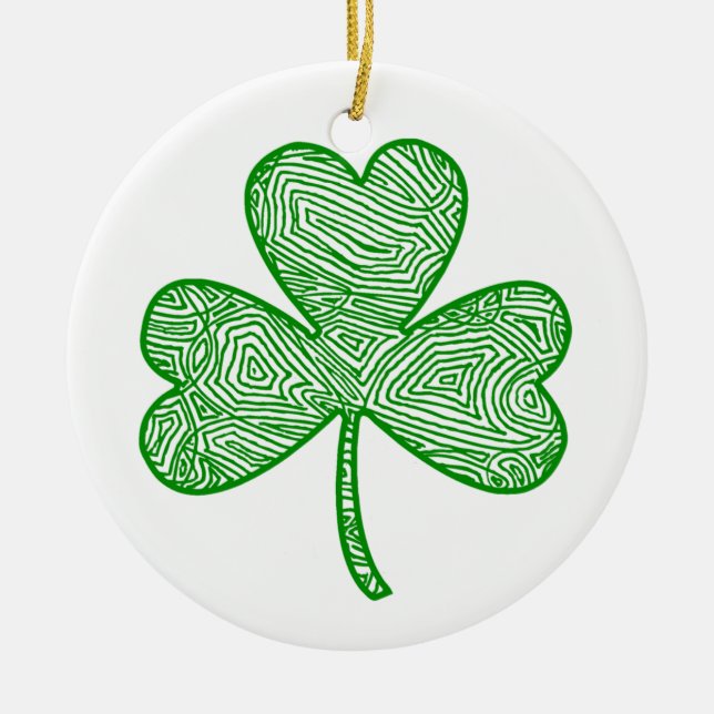 Shamrock Ceramic Ornament (Front)