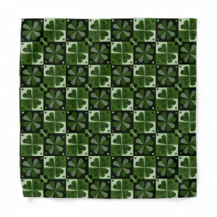 Shamrock Checkerboard Pattern Bandana