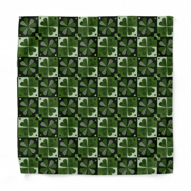 Shamrock Checkerboard Pattern Bandana (Front)