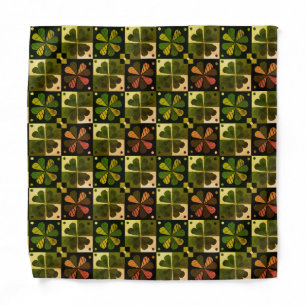 Shamrock Checkerboard Pattern Bandana
