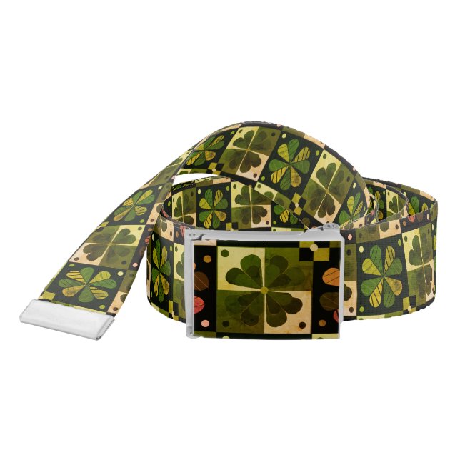 Shamrock Checkerboard Pattern  Belt (Snake)