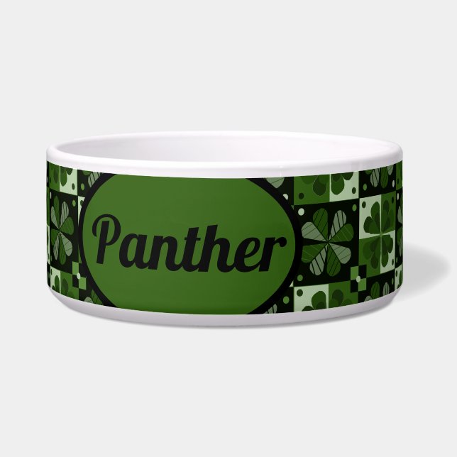 Shamrock Checkerboard Pattern  Bowl (Front)