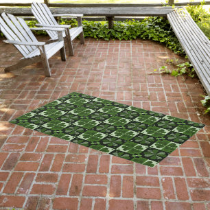 Shamrock Checkerboard Pattern  Outdoor Rug