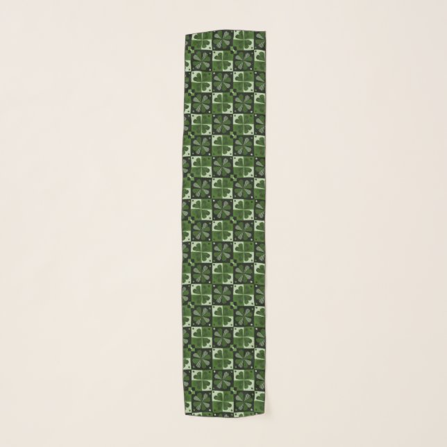 Shamrock Checkerboard Pattern Scarf (Front)
