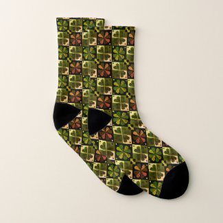 Shamrock Checkerboard Pattern Socks