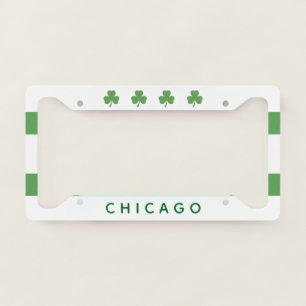 Shamrock Chicago Flag License Plate Frame