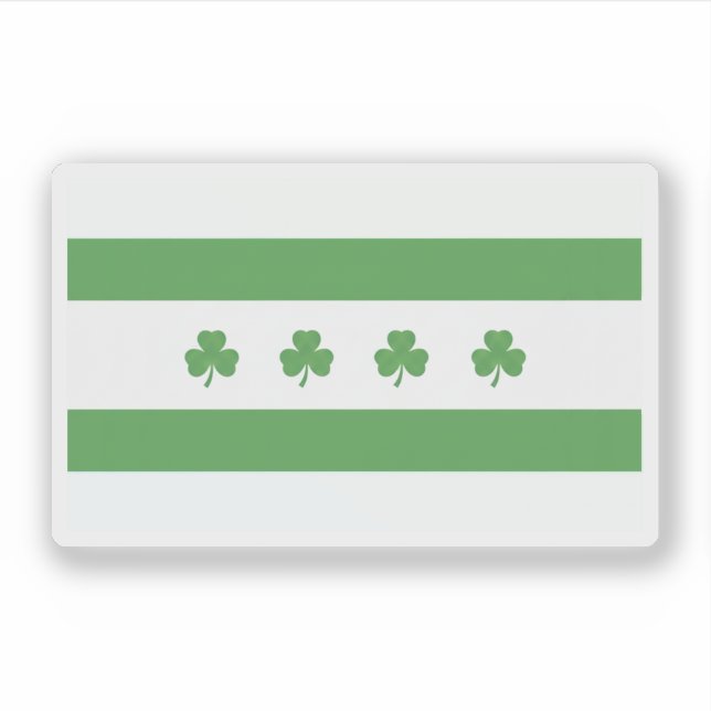 Shamrock Chicago Flag Sticker (Front)