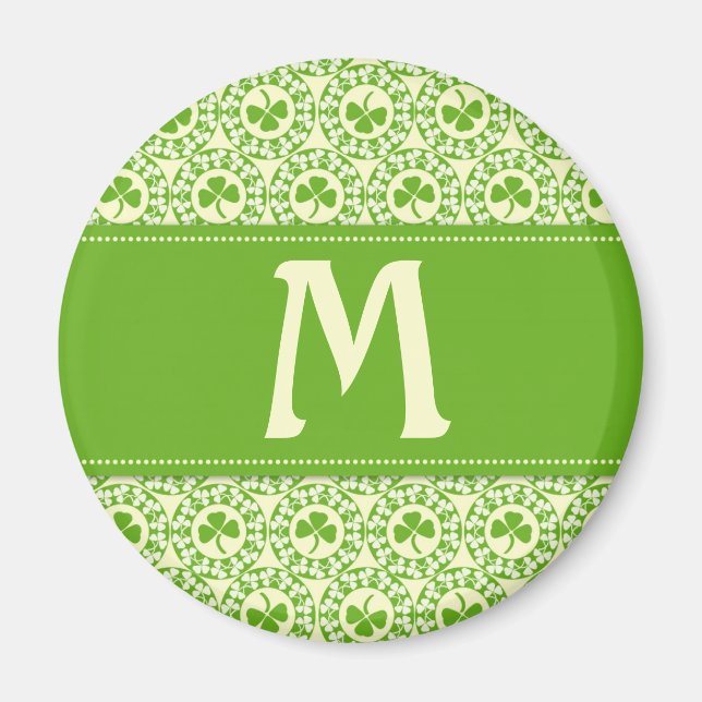 Shamrock Circles Monogram A Magnet (Front)