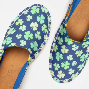 Shamrock Clover Boho Pastel Watercolor Irish Pride Espadrilles