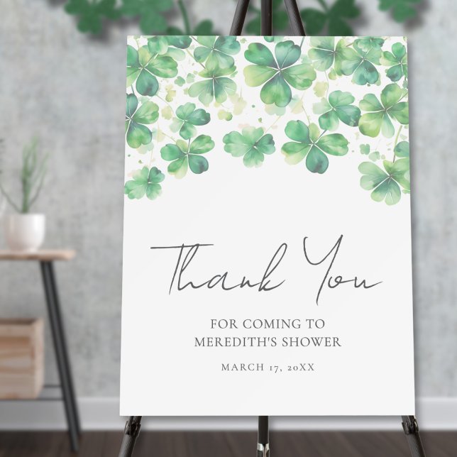 Shamrock Clover Bridal Shower Thank You Sign (Shamrock Clover Bridal Shower Thank You Sign)