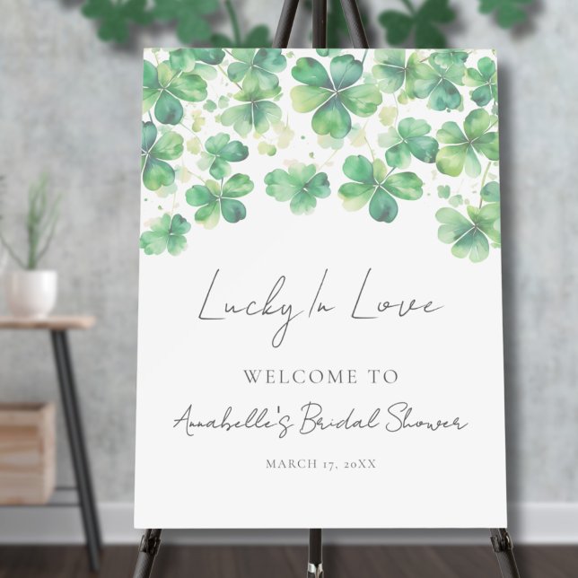 Shamrock Clover Bridal Shower Welcome Sign (Shamrock Clover Bridal Shower Welcome Sign)