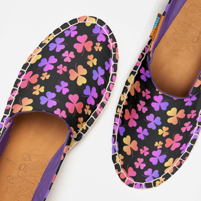Shamrock Clover Gradient Pink Lavender Boho Leaf Espadrilles (Creator Uploaded)
