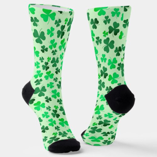 Shamrock Clover Green Happy St Patricks Day Irish Socks
