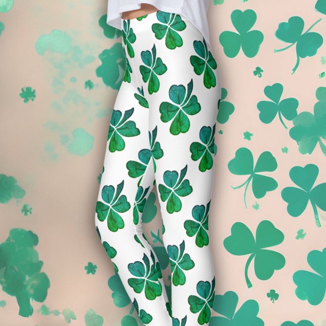 Shamrock Clover Green Pattern St. Patrick`s Day  Leggings (Creator Uploaded)