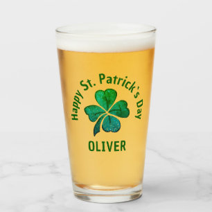 Shamrock Clover Green St. Patrick`s Day Glass