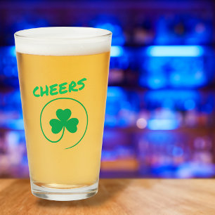 Shamrock Clover Ireland Irish Cheers St Patrick's Glass