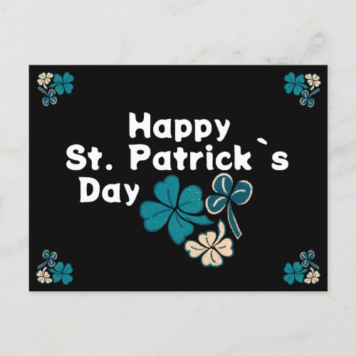 Shamrock Clover Irish Happy St Patricks Day Holiday Postcard