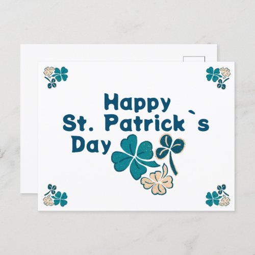 Shamrock Clover Irish Happy St Patricks Day Holiday Postcard