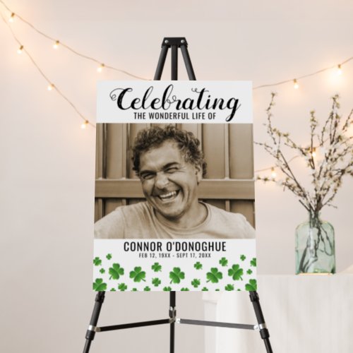 Shamrock Clover Memorial Photo Welcome Tribute Foam Board