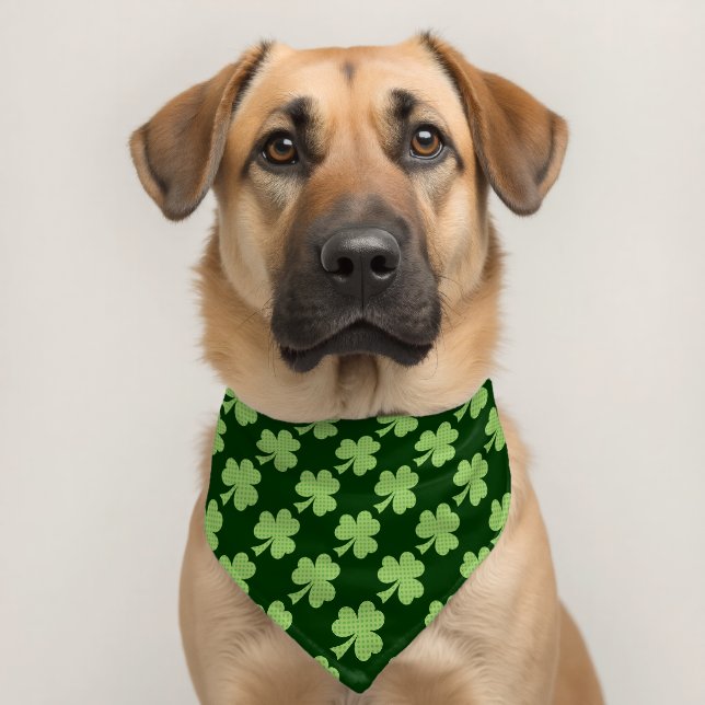 Shamrock Clover Polka dots Patrick's Day green Pet Bandana Collar (Dog 2)