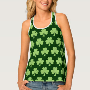 Shamrock Clover Polka dots St Patricks Day pattern Tank Top