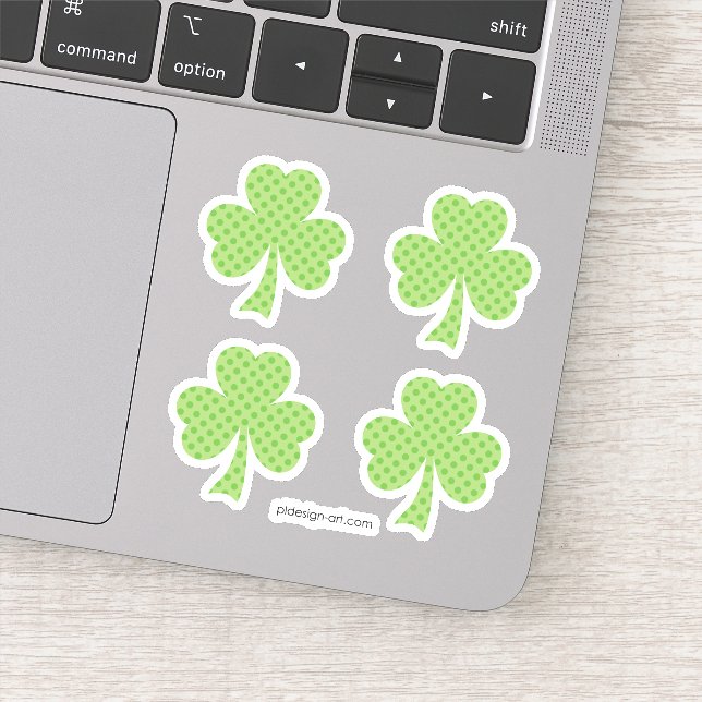 Shamrock Clover Polka dots St. Patrick's Day Sticker (Detail)