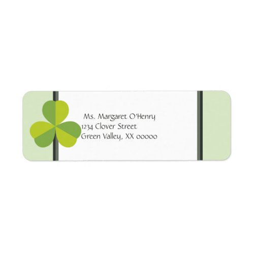 Shamrock Clover Two Toned Green Personalized Label