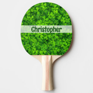 Shamrock Clovers Add Name Ping Pong Paddle