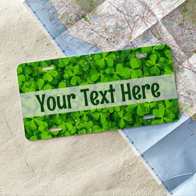 Shamrock Clovers Custom License Plate (In Situ)