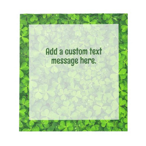 Shamrock Clovers Custom Text Notepad