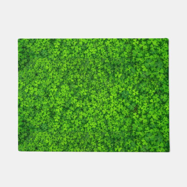 Shamrock Clovers Green Doormat (Front)
