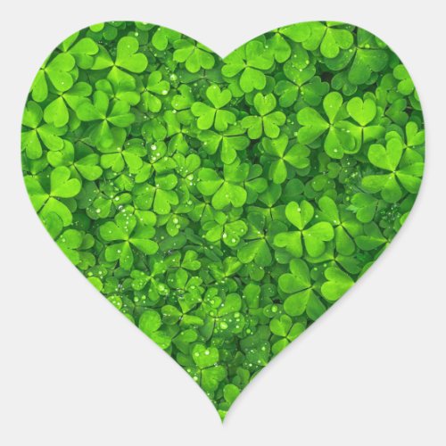 Shamrock Clovers Green Irish Symbol Ireland Heart Sticker