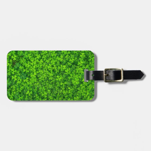 Shamrock Clovers Green Irish Symbol Ireland Luggage Tag (Front Horizontal)