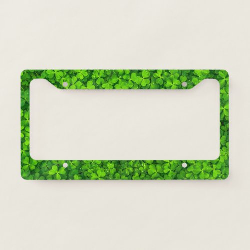 Shamrock Clovers Green License Plate Frame