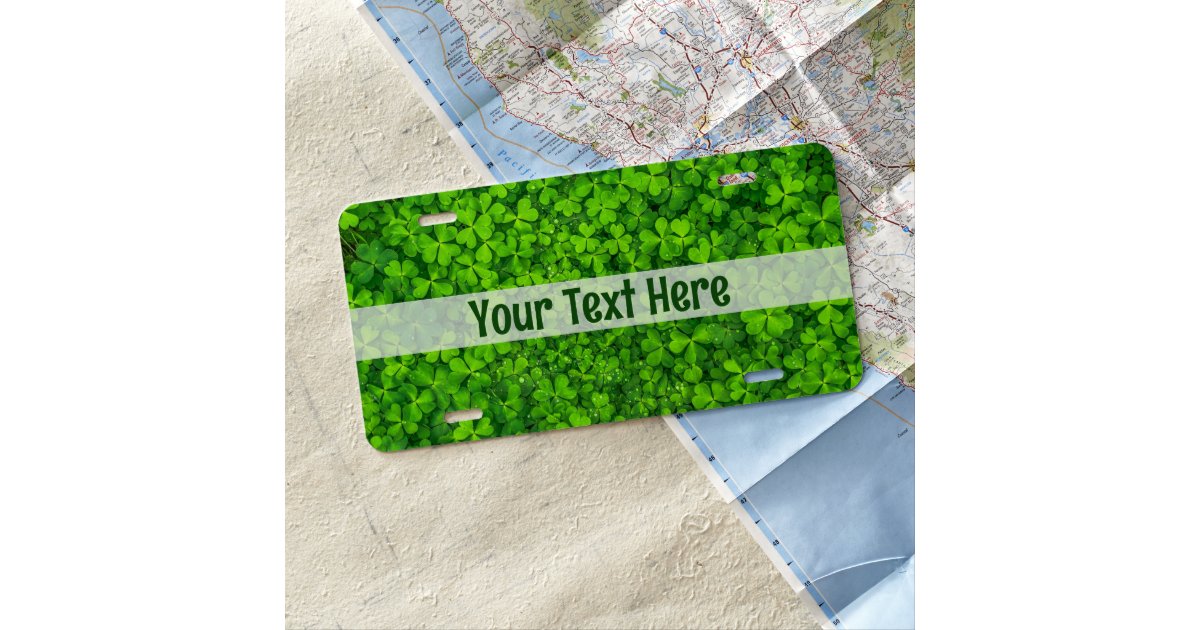 Shamrock Clovers Personalized License Plate Zazzle