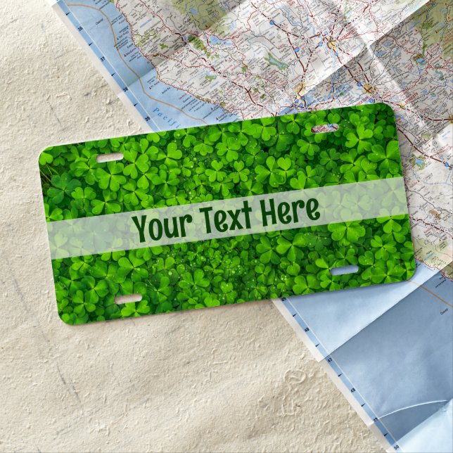 Shamrock Clovers Personalized License Plate (In Situ)