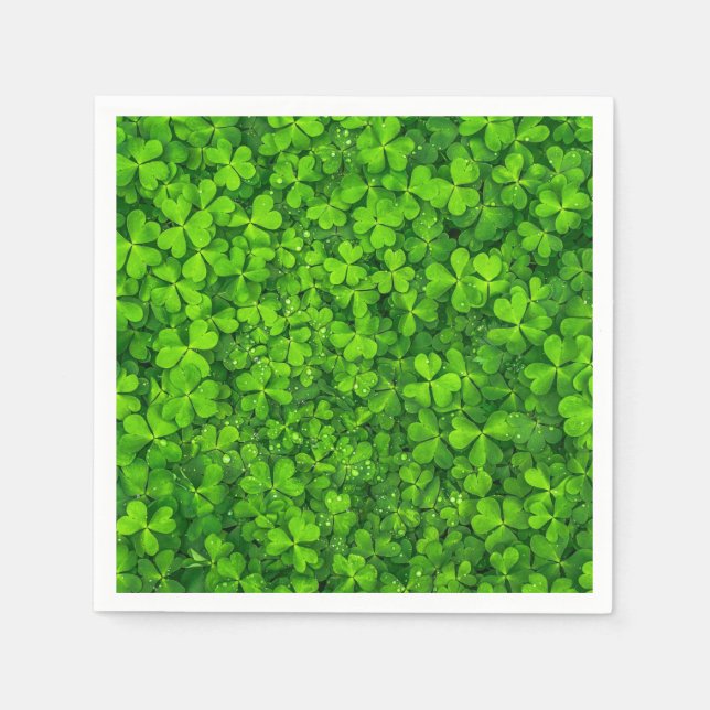 Shamrock Clovers Photography Irish Saint Patrick Napkins (Front)