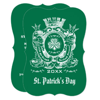 Shamrock Coat of Arm St. Patrick's Day Invitations