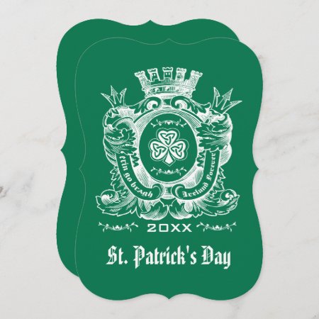 Shamrock Coat Of Arm St. Patrick's Day Invitations