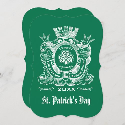 Shamrock Coat of Arm St Patricks Day Invitations